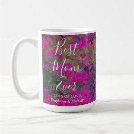 Beste Mama je rosa Garten Blütenhandgestrichen Kaffeetasse