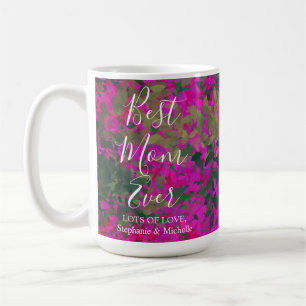 Beste Mama je rosa Garten Blütenhandgestrichen Kaffeetasse
