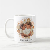 Beste Mama je Rosa Gold Niedliche Blumenmutter Fot Kaffeetasse (Links)