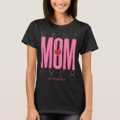 Beste Mama je Rosa Herz rosa Gold, kundenspezifisc T-Shirt (Vorderseite)