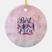 Beste Mama je rosa Herzschmetterlinge Keramik Ornament (Vorne)