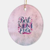 Beste Mama je rosa Herzschmetterlinge Keramik Ornament (Links)