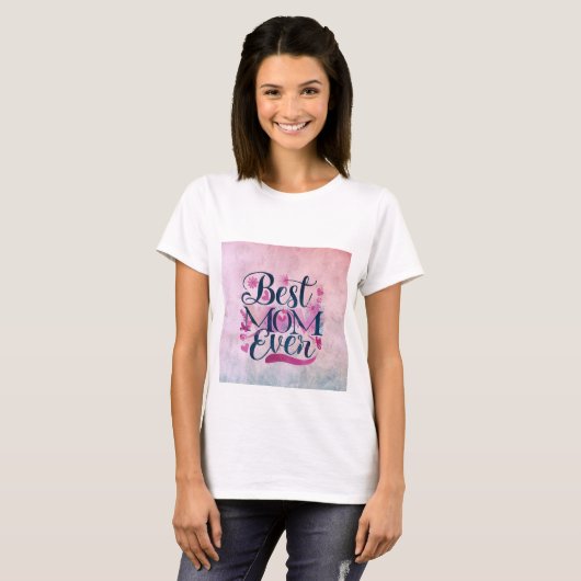 Beste Mama je rosa Herzschmetterlinge T-Shirt (Vorne ganz)
