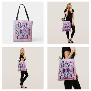 Beste Mama je rosa Herzschmetterlinge Tasche