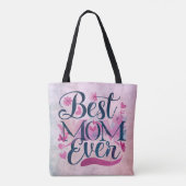Beste Mama je rosa Herzschmetterlinge Tasche (Rückseite)