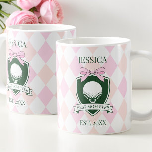 Beste Mama je Rosa Moderne Lady Golfer Mutter Tag Kaffeetasse