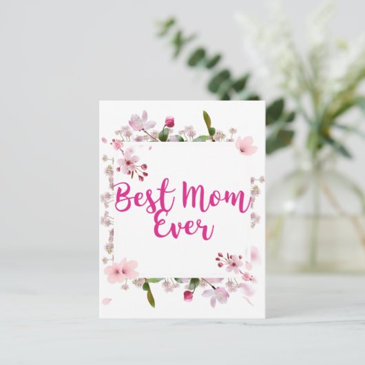 Beste Mama je rosa Muttertag Postkarte (Stehend Vorderseite)