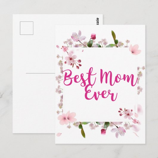 Beste Mama je rosa Muttertag Postkarte (Vorne/Hinten)