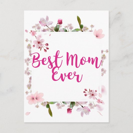 Beste Mama je rosa Muttertag Postkarte (Vorderseite)