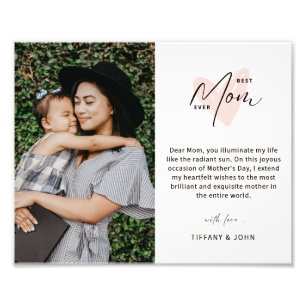 Beste Mama je rosa Niedliche Herzschrift Fotodruck