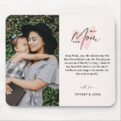 Beste Mama je rosa Niedliche Herzschrift Mousepad (Vorne)