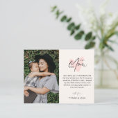 Beste Mama je rosa Niedliche Herzschrift Postkarte (Stehend Vorderseite)