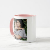 Beste Mama je rosa Niedliche Herzschrift Tasse (Vorderseite Links)