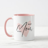 Beste Mama je rosa Niedliche Herzschrift Tasse (Links)