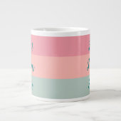 Beste Mama je rosa Pfirsich Aquamarine Typografie- Jumbo-Tasse (Vorderseite)