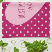 Beste Mama je rosa Polka Punkte Geschirrtuch (Gefaltet)