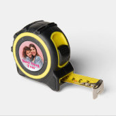 Beste Mama je rosa Retro Text Foto Maßband (Winkel)