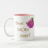 Beste Mama je rosa Rose Danke für alles Zweifarbige Tasse (Links)