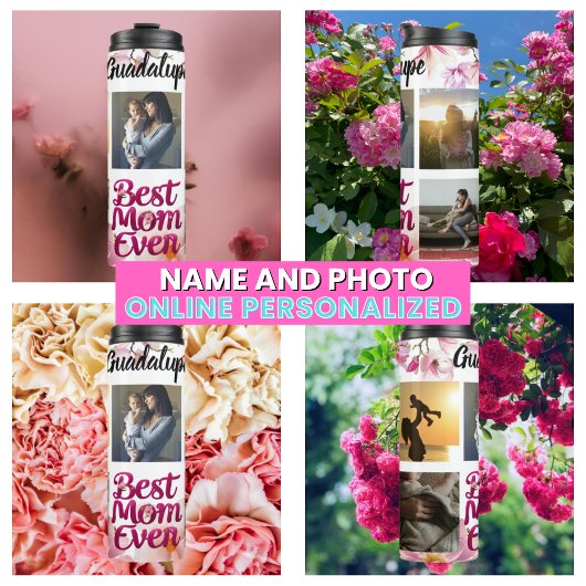 Beste Mama je rosa Skriptbildkollektion für Mama Thermosbecher