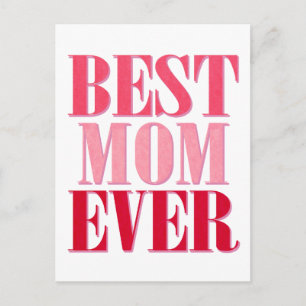 Beste Mama je rosa Text Sprichwort Postkarte