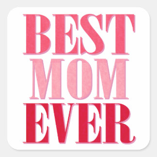 Beste Mama je rosa Text Sprichwort Quadratischer Aufkleber