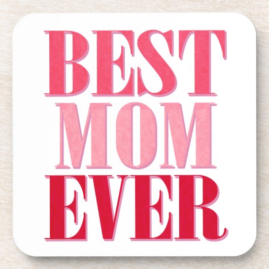 Beste Mama je rosa Text Sprichwort Untersetzer (Vorderseite)