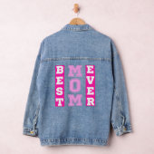 Beste Mama je Rosa Typografie Mütter Tagesgeschenk Jeansjacke (Hangar)