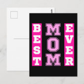 Beste Mama je Rosa Typografie Mütter Tagesgeschenk Postkarte (Vorne/Hinten)