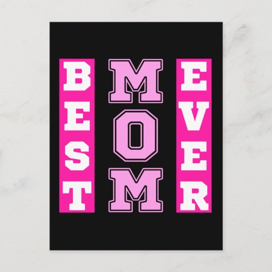 Beste Mama je Rosa Typografie Mütter Tagesgeschenk Postkarte (Vorderseite)