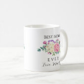 Beste Mama je Rosa und Weiß Kaffeetasse (VorderseiteRechts)