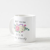 Beste Mama je Rosa und Weiß Kaffeetasse (Vorderseite Links)