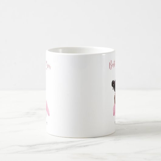 Beste Mama je rosa Weiß Kaffeetasse (Mittel)
