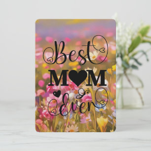 Beste Mama je Rosa Wild Blume Field 2025 Feiertagskarte