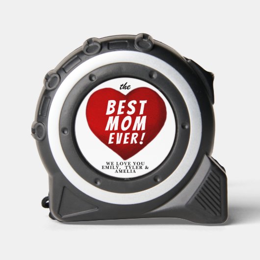 Beste Mama je Rote Herzfamilie Maßband (Vorderseite)