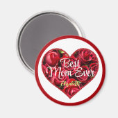 Beste Mama je Rotes Herz Elegante Moderne Mütter T Magnet (Vorderseite/Rückseite)