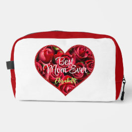 Beste Mama je Rotes Herz Trendy Modern Mothers Day Waschbeutel