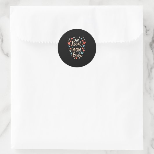 Beste Mama je Runder Aufkleber (Tasche)
