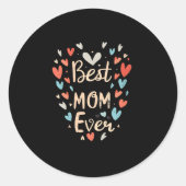 Beste Mama je Runder Aufkleber (Vorderseite)