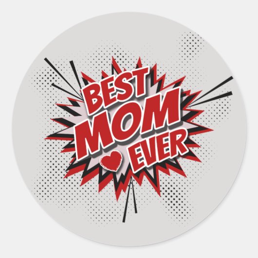 Beste Mama je Runder Aufkleber (Vorderseite)