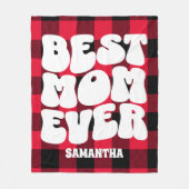 Beste Mama je Rustikal Red Buffalo Karierte Weihna Fleecedecke (Vorderseite)