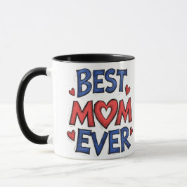 Beste Mama je rustikale Typografie mit Herz Tasse