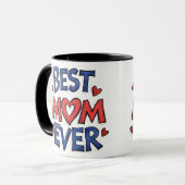Beste Mama je rustikale Typografie mit Herz Tasse (Vorderseite Links)