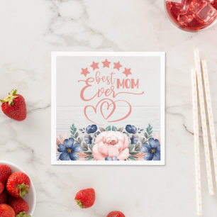 Beste Mama je rustikaler Boho Blumenmutter-Tag Serviette
