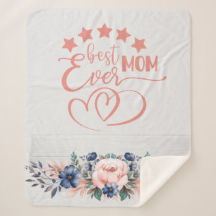 Beste Mama je rustikaler Boho Blumenmutter-Tag Sherpadecke