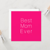 Beste Mama je scharf rosa, schlicht minimalistisch Karte (Vorderseite/Rückseite Beispiel)