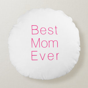 Beste Mama je scharf rosa weiße minimalistische Ty Rundes Kissen