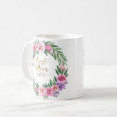Beste Mama je Schöne Flora Kaffeetasse (Vorderseite Links)