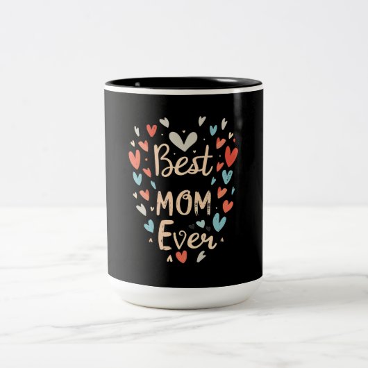 Beste Mama je schwarz/blau Zweifarbige Tasse (Mittel)