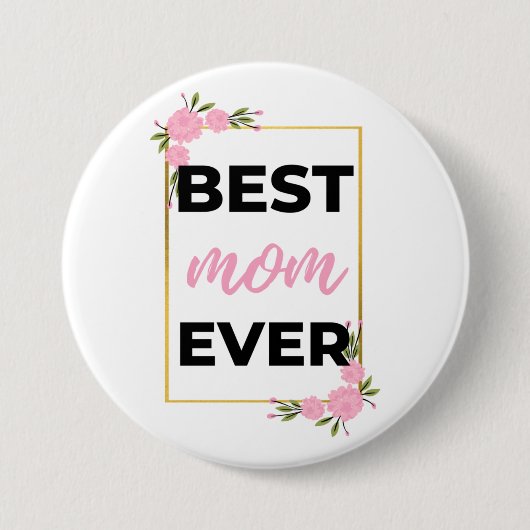 Beste Mama je schwarz Button (Vorderseite)