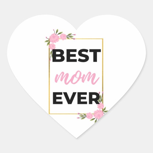 Beste Mama je schwarz Herz-Aufkleber (Vorderseite)